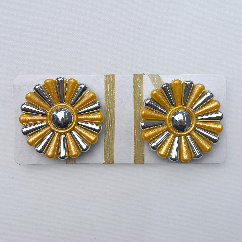 Магніти для штор і гардин Хризантема набір 2 шт Золотистий з сріблястим (81-303) Київ - фото 6