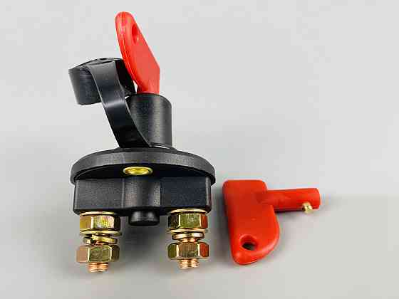 Вимикач маси універсальний, механічний 12/24 В (червона мідь) 100 A. М8 — мідний болт Мукачево