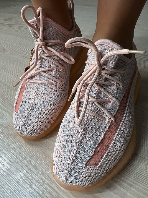 Кросівки жіночі NM 01-5 у стилі Yeezy з дихаючої сітки рожеві, 37, 24 см Одеса - фото 1