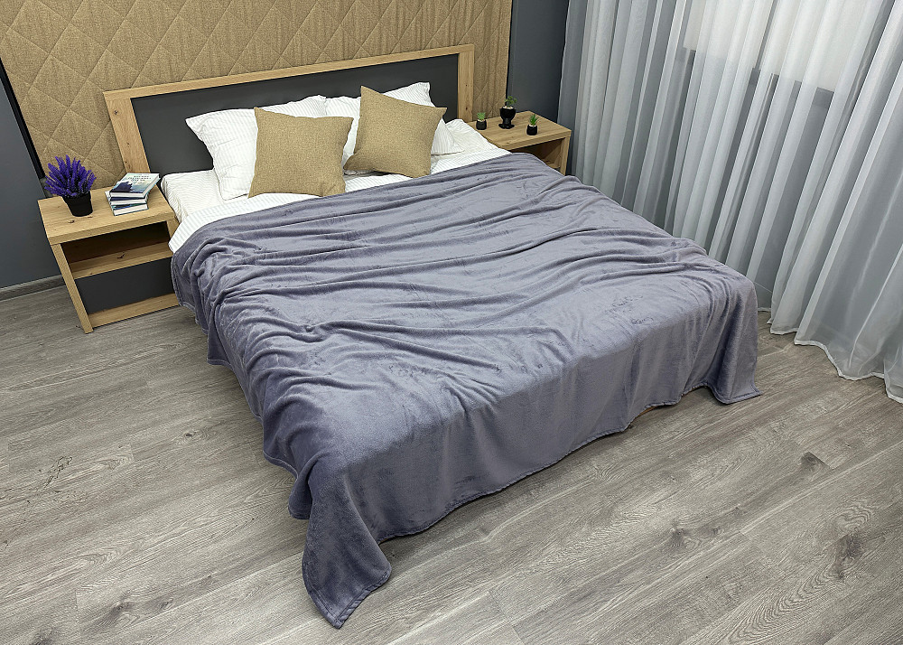 Плед-покривало Decorator WellSoft 180х210 см однотонний Бузково-сірий (87-263) Київ - фото 5