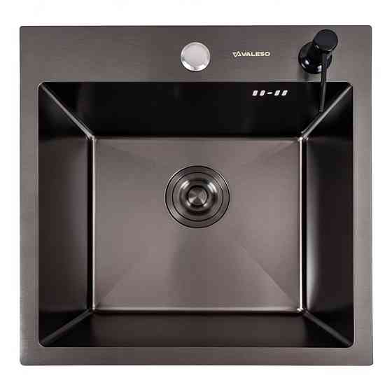 Кухонна мийка 45*45 Valeso Handmade PVD чорна (сифон крулий 3,0/0,8) Коломыя