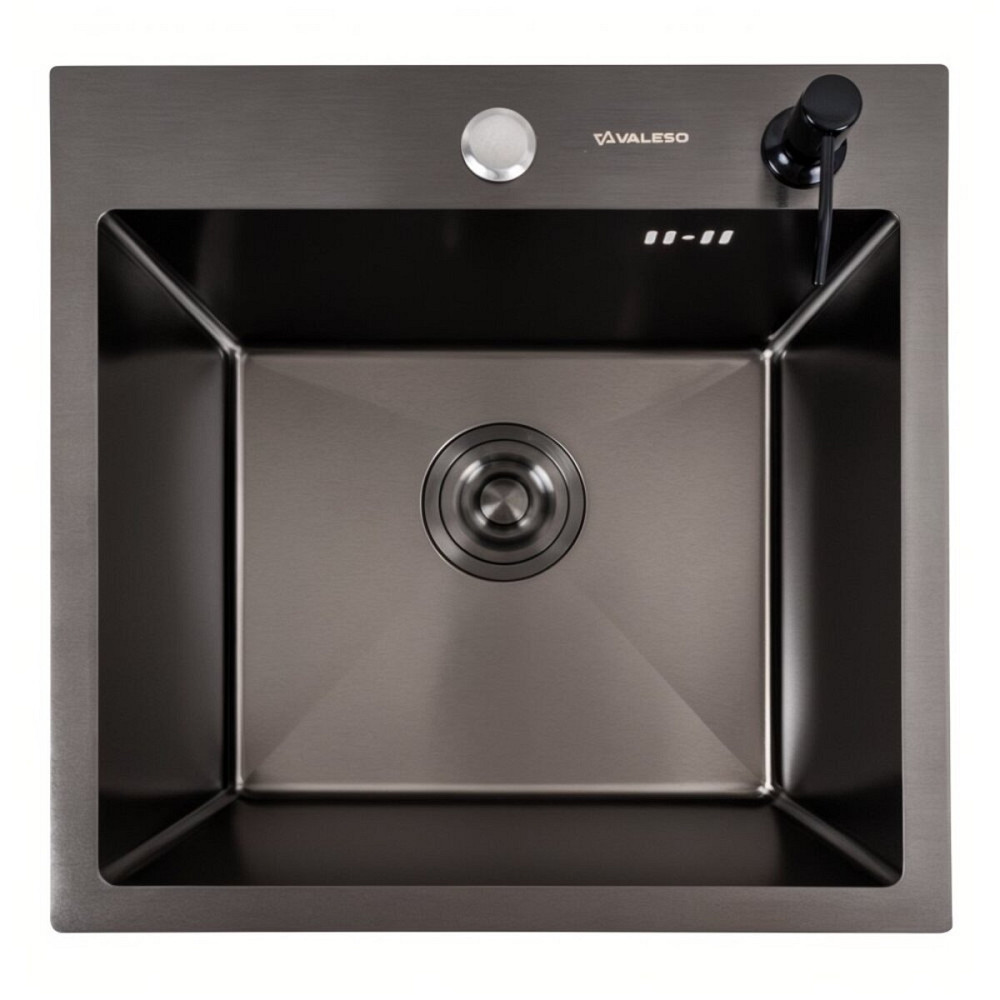 Кухонна мийка 45*45 Valeso Handmade PVD чорна (сифон крулий 3,0/0,8) Коломыя - изображение 1