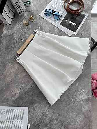 Жіноча трендова мініспідниця-шорти турецька костюмка Молочний, 44/46 Одеса