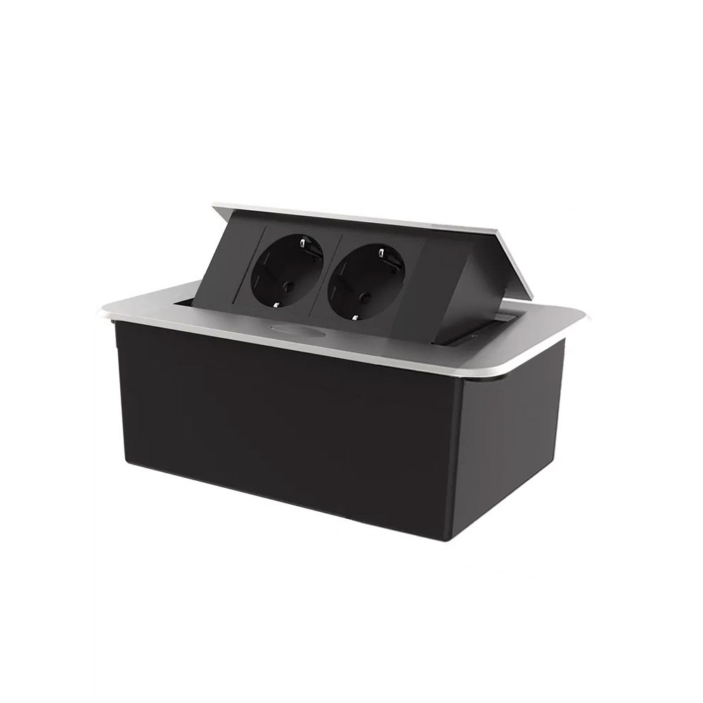 LIVOLO Меблева розетка подвійна LIVOLO срібна, вбудована у стільницю, для кухні/офісу/конференц Коломия - фото 2