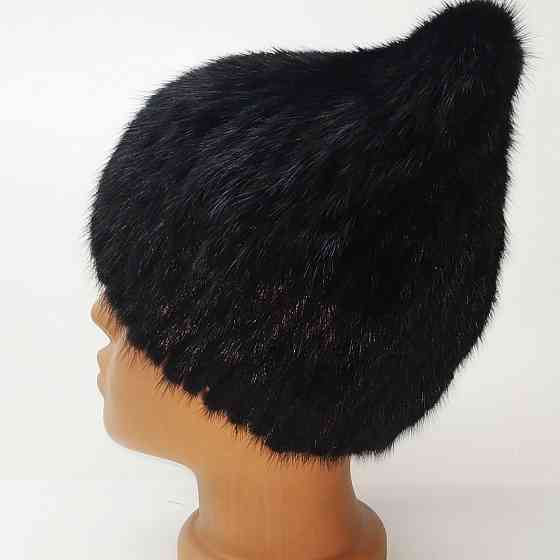 Норковая шапка женская кошка Николь Черный Харьков