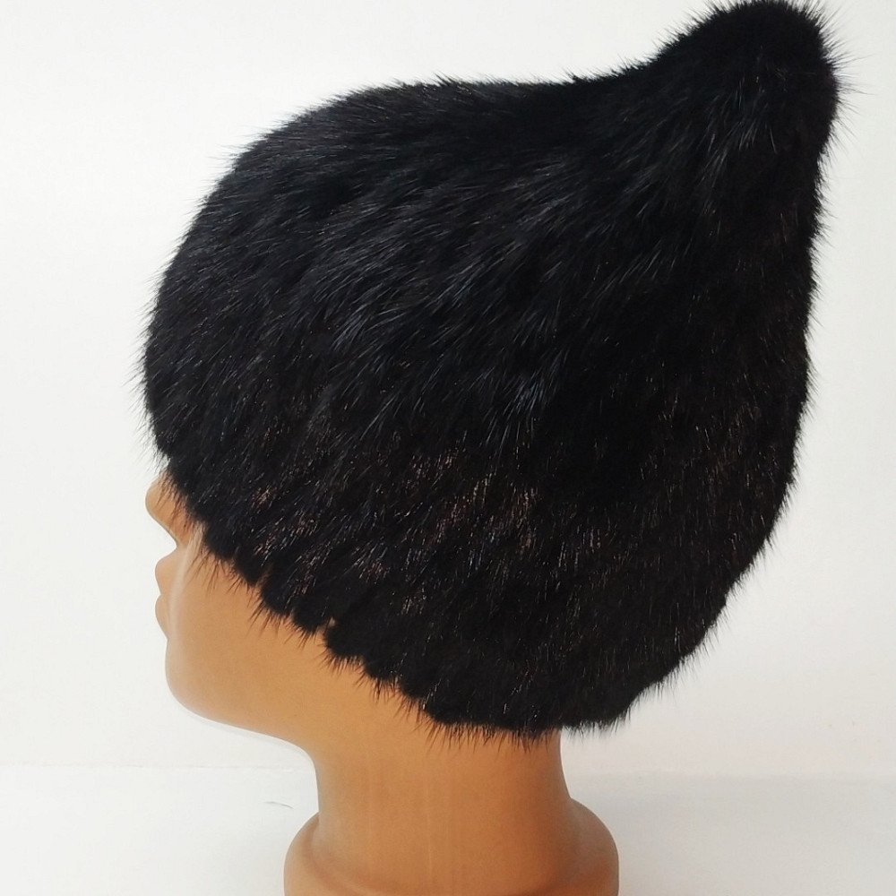 Шапка хутряна жіноча Ніколь Чорний Харків - фото 3