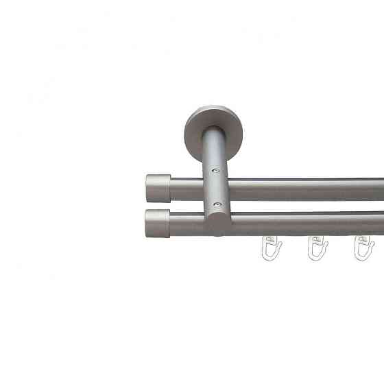 Карниз Orvit Заглушка металевий дворядний реверсивний профільна труба  Сатин 19\19 мм 300 см (6300825) Львів