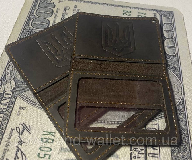 Обложка на новое удостоверение ДСНС из винтажной кожи коричневого цвета Киев - изображение 3