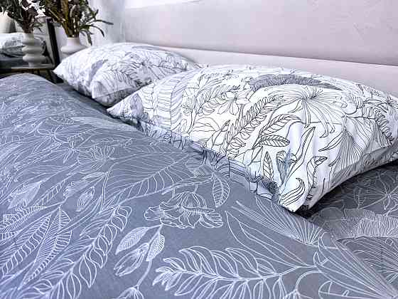 Ecotton Комплект постільної білизни Ecotton двоспальний 180х215 см сатин Листя (рис. 24312) Коломия