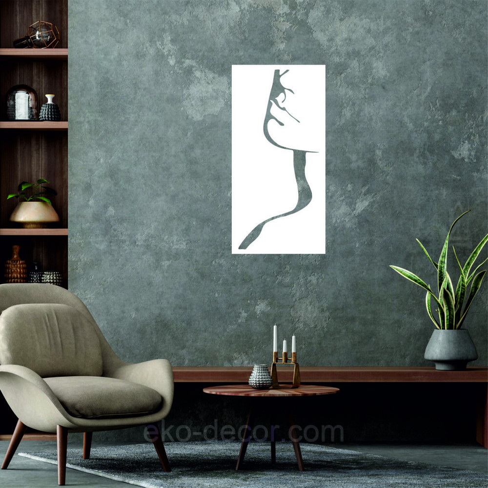 Декоративное настенное Панно «Силуэт женщины», Декор на стену 50*24 см, Белый Киев - изображение 6