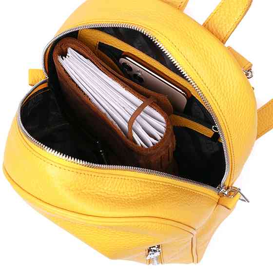 Яркий женский рюкзак из натуральной кожи Shvigel 16321 Желтый Киев