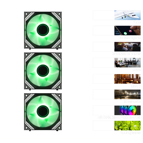 Корпусні вентилятори 2E GAMING Air Cool Magic Mirror ACF120MB-ARGB, 3x120мм, 2000rpm, 4pin PWM +5VARGB, 20.5dBa, чорний Киев - изображение 10