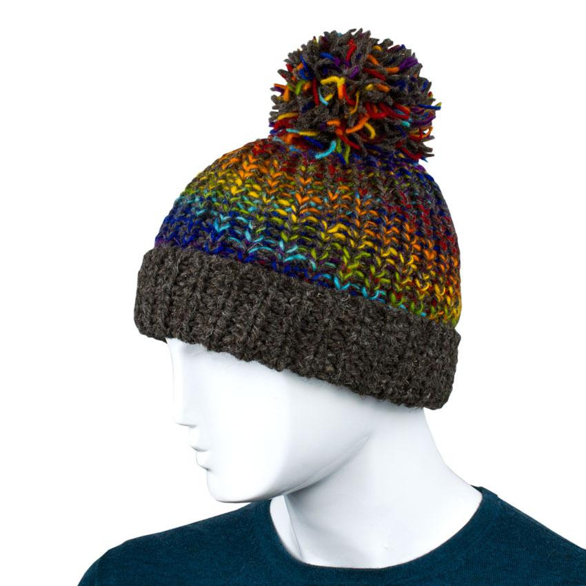 Мужская вязаная шапка с бубоном Киев - изображение 1