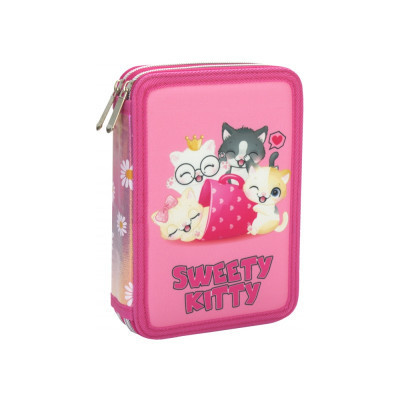 Пенал Cool For School 2 отделения с отворотами Розовый (CF87281) Винница - изображение 1