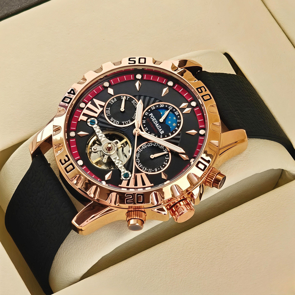 Годинник чоловічий механічний Poedagar Mechanical Prestige (2 ремінці) Київ - фото 10