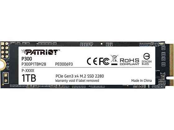 SSD диск накопичувач M.2 Patriot P300 1TB NVMe 2280 PCIe 3.0x4 3D NAND TLC P300P1TBM28 Одеса
