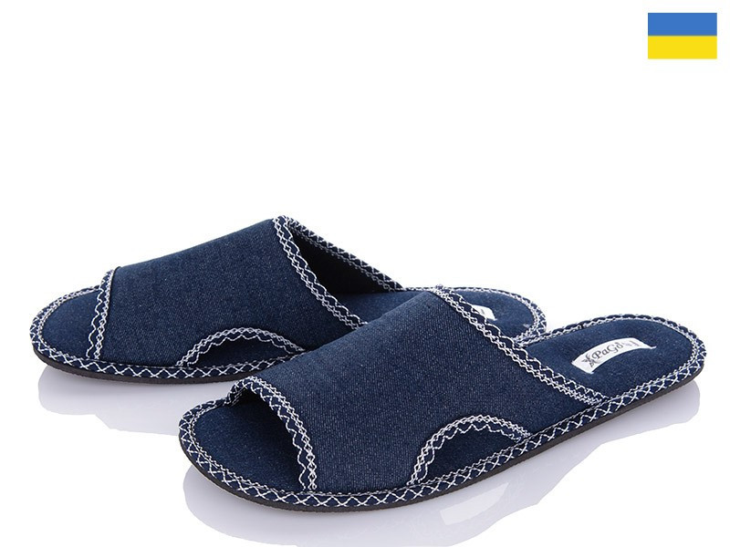 Капці чоловічі відкриті сині джинсові тм Pago орнамент Одеса - фото 1