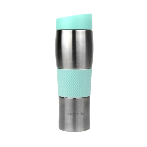 Термопляшка 480мл з нержавіючої сталі з TPR-вставкою (ментоловий, блакитний, ліловий, сірий) Житомир - фото 8