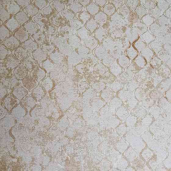 Обои метровые винил на флизелине Decowall Retro геометрия абстракция под старину волны золотистые молочные Киев