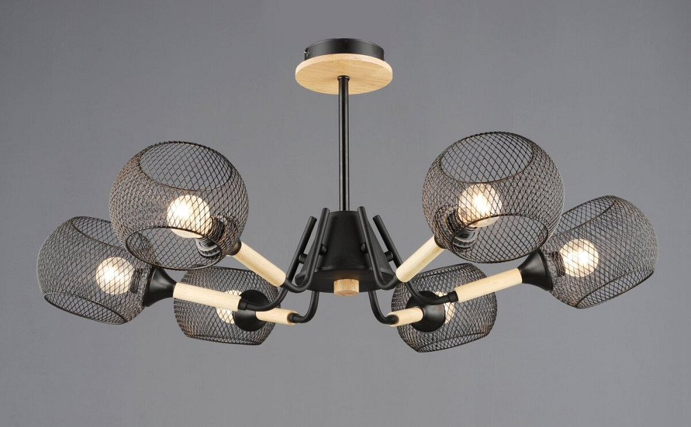 VALESO Люстра N6620/6 Чорний + Дерево Коломия - фото 1