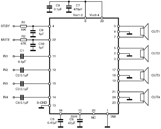 Усилитель низкой частоты TDA7388 Киев