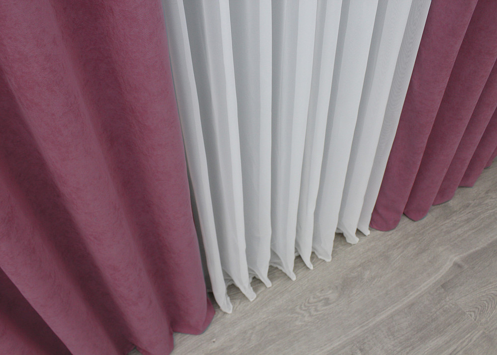 Шторная ткань микровелюр Petek цвет темно-розовый 1517ш Киев - изображение 5