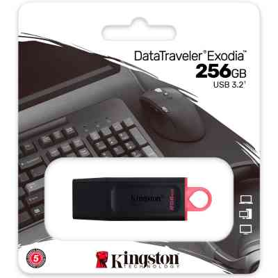 USB флеш накопичувач Kingston 256GB DataTraveler Exodia Black/Pink USB 3.2 (DTX/256GB) Вінниця