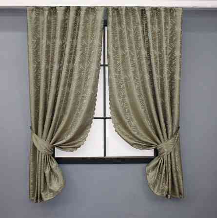 Комплект коротких штор VR-Textil Жаккард Magic № 1603ш Бежевый с золотистым 145х170 см 2 шт (35-0248) Киев