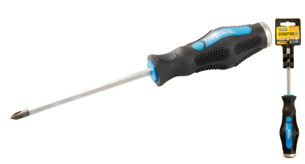 MASTERTOOL Викрутка ударна хрестова магнітна MASTERTOOL PH1х100 мм ручка з TPR покриттям 49-511 Коломия - фото 2