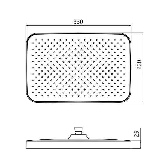 Лійка для верхнього душу Qtap Hlavova 330x220 мм прямокутна QTHLA107CRM45944 Chrome Київ