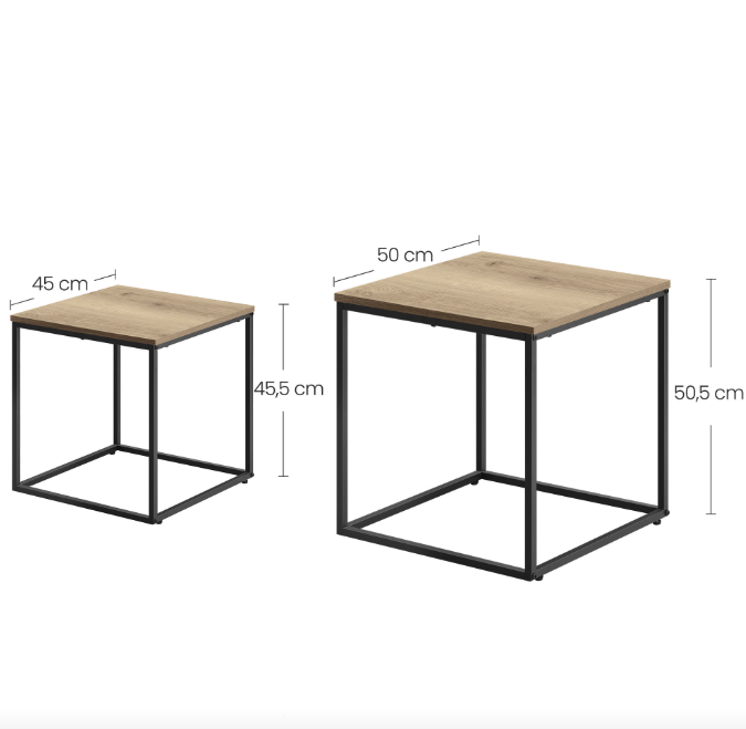 Комплект журнальних столиків Leobert Nika квадратні сонома Київ - фото 3