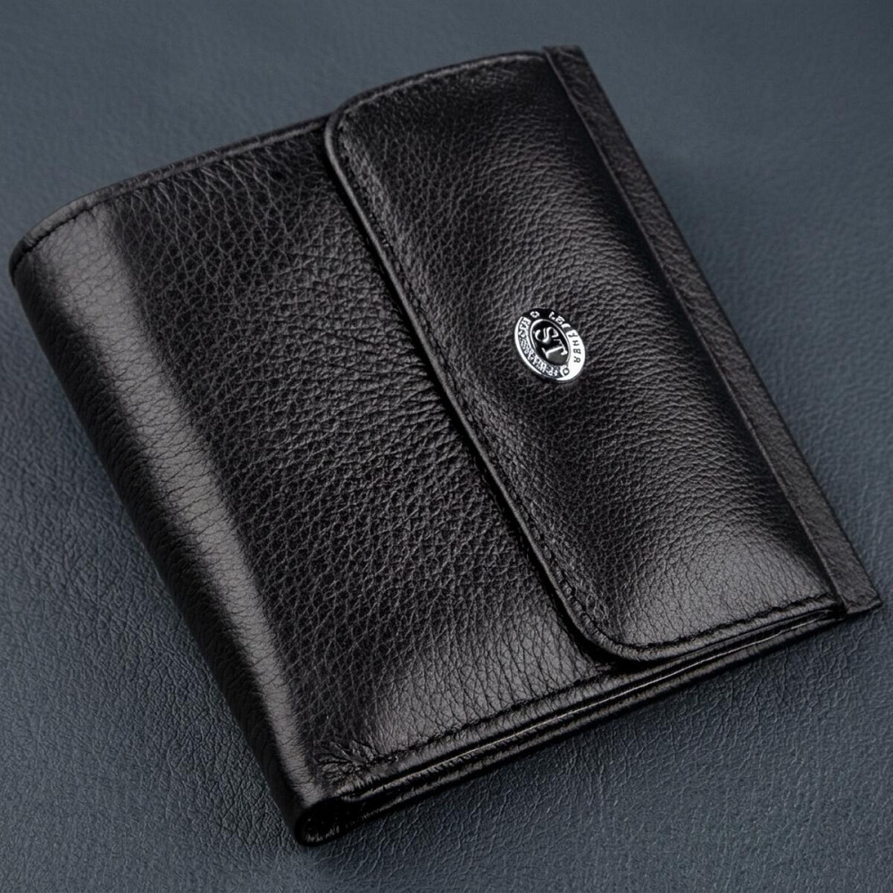 Жіночий гаманець з монетницьою ST Leather 18919 Чорний Київ - фото 8