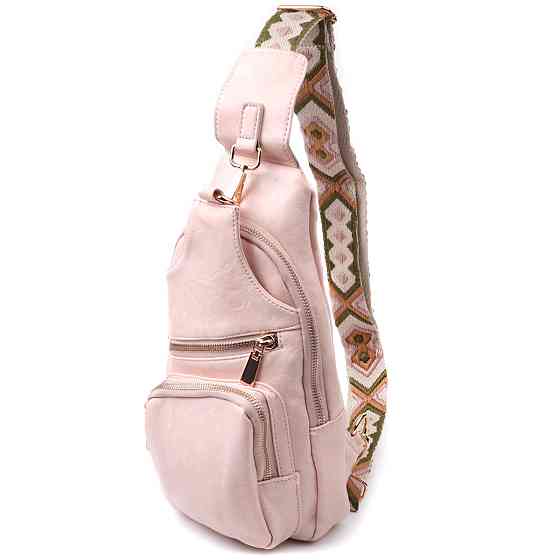 Жіноча слінг сумка через плече з екошкіри Vintage 22750 Рожевий Київ