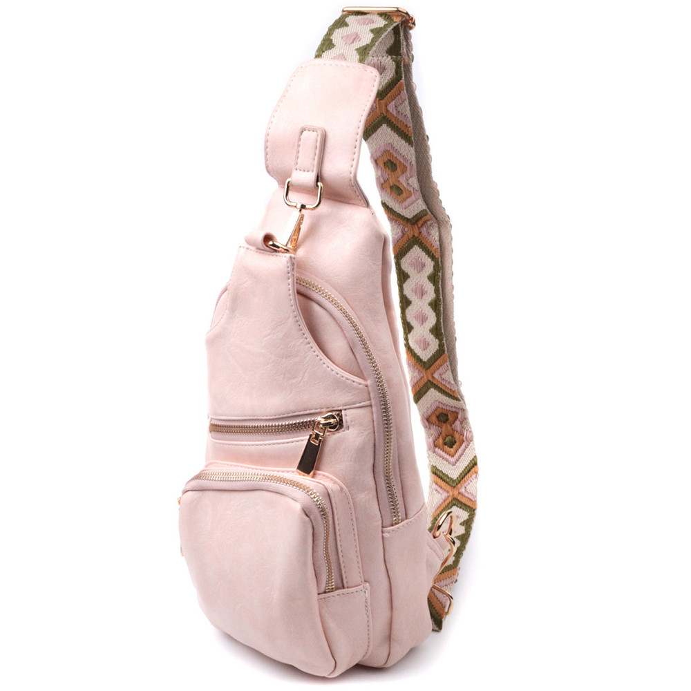 Жіноча слінг сумка через плече з екошкіри Vintage 22750 Рожевий Київ - фото 1