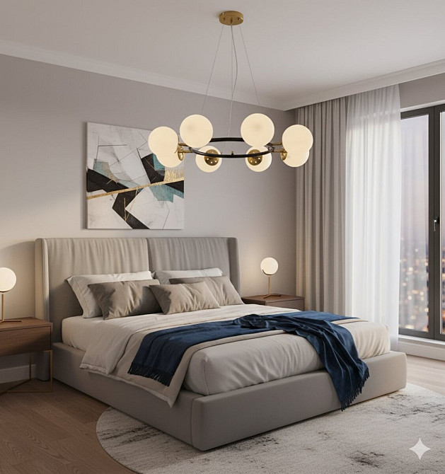 SIRIUS Люстра підвісна молекула 74542/8 CP+Matte Black на 8 плафонів Киев - изображение 1