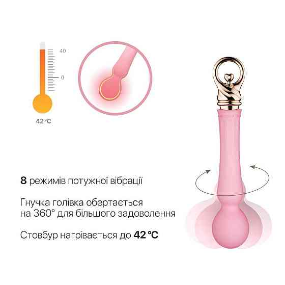 Вибромассажер с подогревом Zalo Sweet Magic - Confidence Wand Fairy Pink Sex Aura Киев