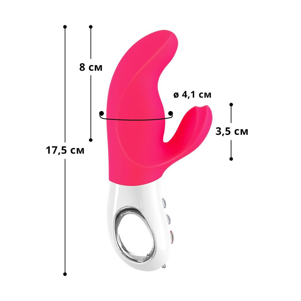 Вібратор-кролик Fun Factory MISS BI pink/white, 2 незалежні мотори, діаметр 4,2 см Sex Aura Київ - фото 2