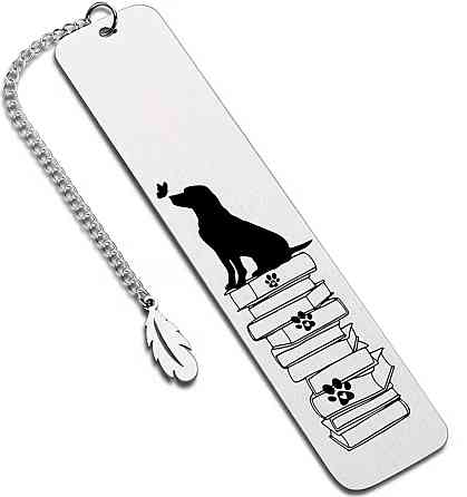 Закладка для книг металлическая с цепочкой и подвеской перо 13 см Киев