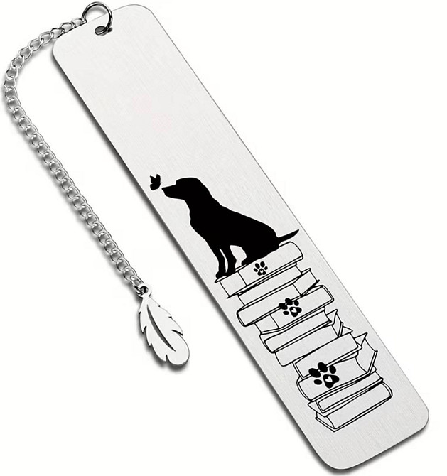 Закладка для книг металева з ланцюжком і підвіскою перо 13 см Київ - фото 1