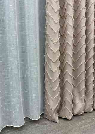 Шторная ткань Лен Букле цвет пудровый 1813ш Киев