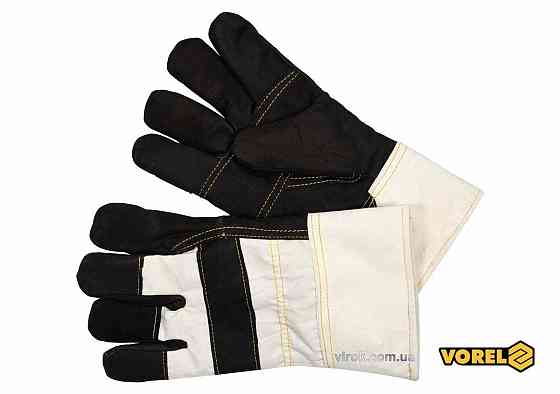 Рукавиці робочі VOREL : бавовна + екошкіра, розмір 11 [10/120] Одеса