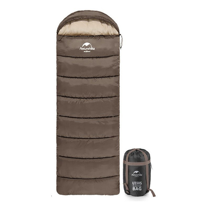 Спальник з капюшоном Naturehike U250 NH20MSD07, (6°C), лівий, коричневий Київ - фото 1