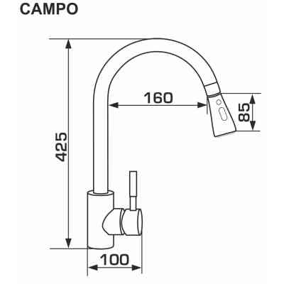 Змішувач GRANADO Campo LUX grafito (gz0509L) Вінниця