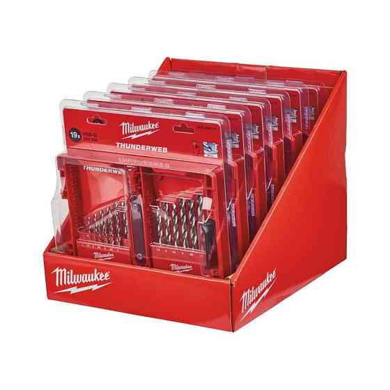 Набір свердл по металу Milwaukee HSS-G THUNDERWEB (19 шт) дисплей 6 од, пластикова коробка, картонний дисплей Одеса