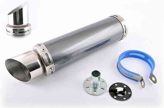 Глушитель (тюнинг) 300*9 см, креп. Ø48mm (нержавейка, карбон mod:1, прямоток, тип:2) Мукачево