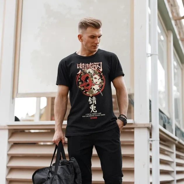 Футболка мужская с принтом Клинок, рассекающий демонов Маски Размер 48 Anime0089 Днепр - изображение 3