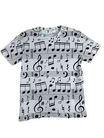 Футболка с нотами женская S бело-черный Киев