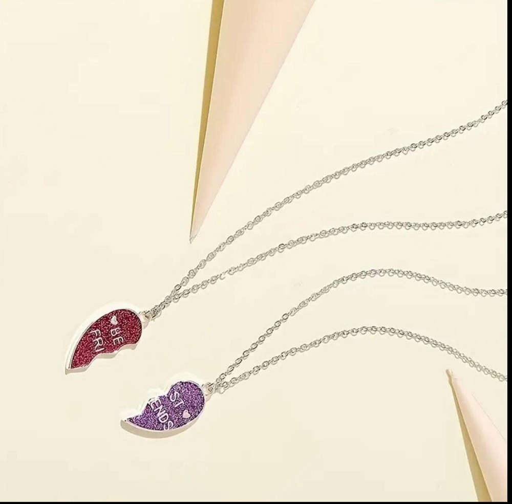 Підвіски для подруг Best Friends – роз’ємне серце, набір із 2 ланцюжків Київ - фото 2