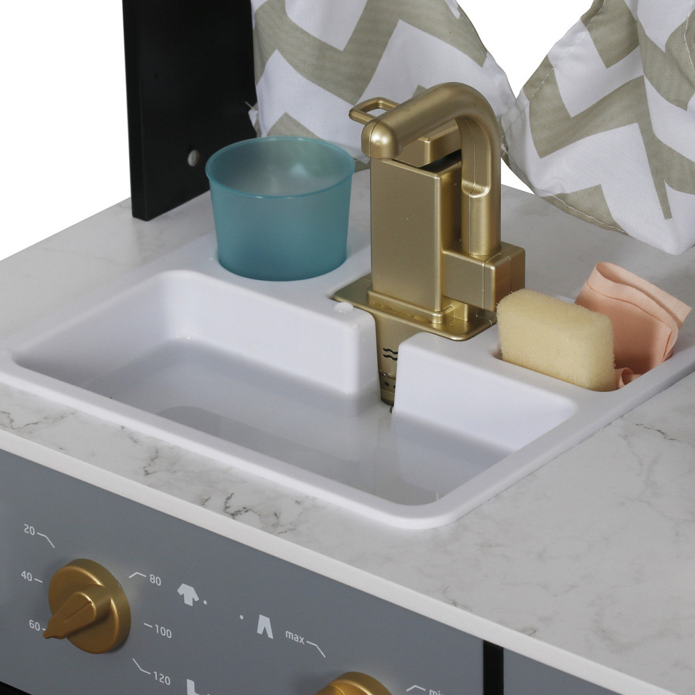 Дитяча дерев'яна ігрова кухня AVKO Равенна Black, звукові та світлові ефекти (40010909) для дітей Київ - фото 4