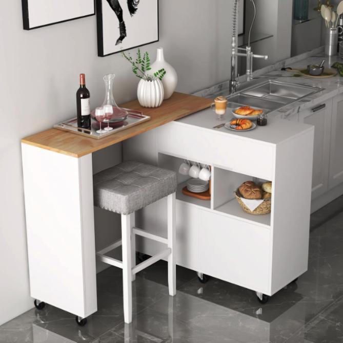 Розкладний столик тумба 2 в 1 Costway Rubber Киев - изображение 1